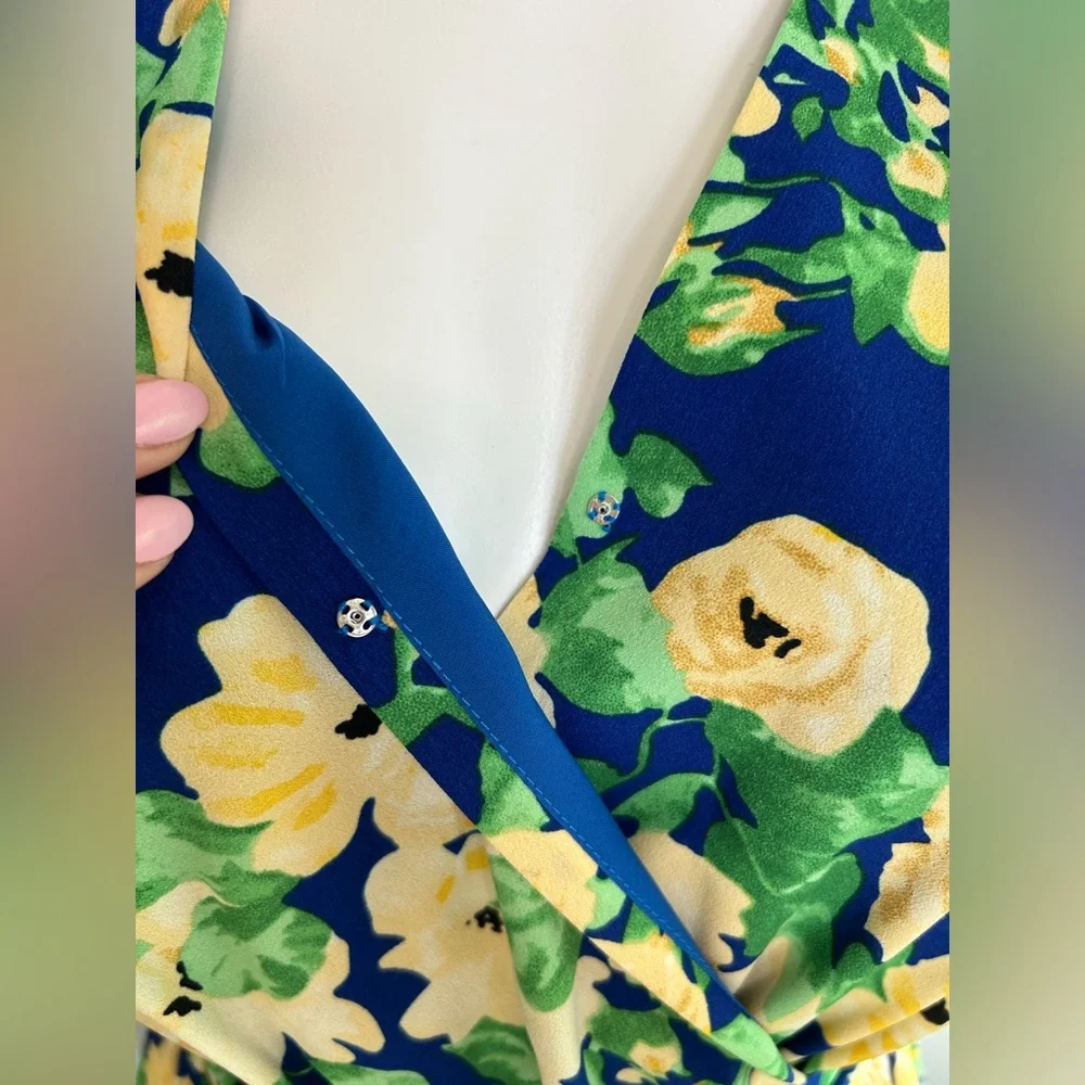 Sam Edelman Blue and Yellow Floral Dress - Picture 10 of 11